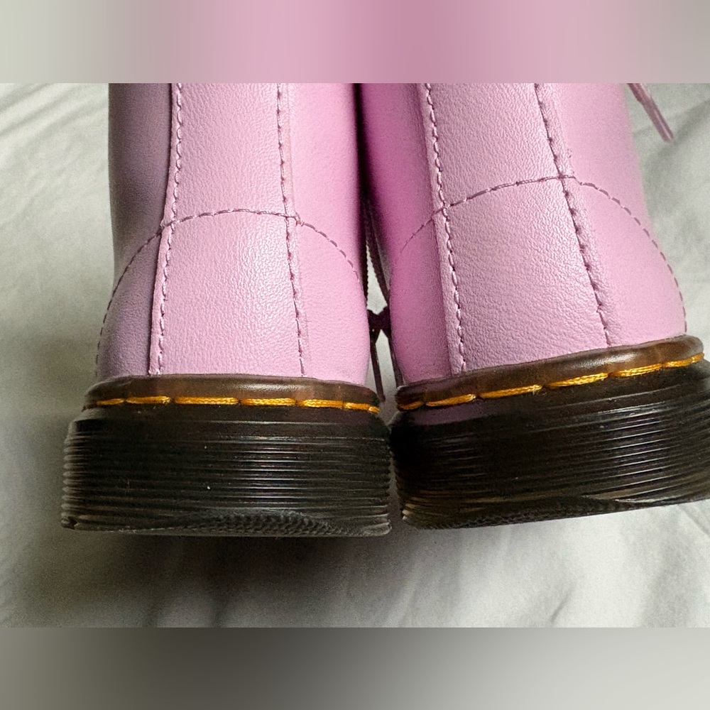 Like New Dr. Martens Light Pink Combat Boots - Picture 12 of 12